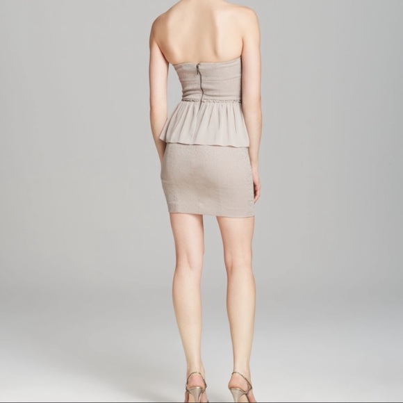 Guess Strapless Jacquard Peplum Dress - Picture 3 of 9